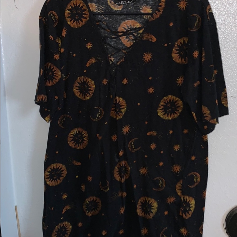 Sun and stars shirt dress.